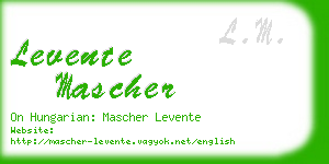 levente mascher business card